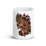 Tiger Rose White Mug
