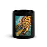 Tiger Koi Underwater Black Glossy Mug