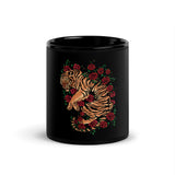 Tiger Rose Black Glossy Mug