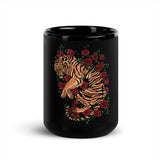 Tiger Rose Black Glossy Mug