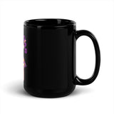 Peek-A-Roar Black Glossy Mug