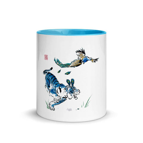 Tiger and Peacock Mug with Color Inside - From Sakura With Love