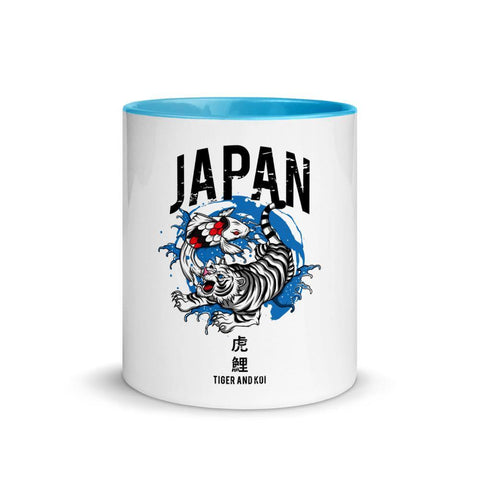 Tiger and Koi Circle Mug with Color Inside - From Sakura With Love