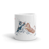 Tiger Fighting White Mug - From Sakura With Love