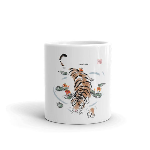 Tiger Swimming White Mug - From Sakura With Love