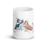 Tiger Fighting White Mug - From Sakura With Love